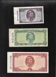 Set Burma 1 + 5 + 10 kyats 1965