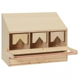 Cuibar găini cu 3 compartimente, 72x33x54 cm, lemn masiv pin, vidaXL