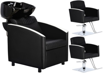 Set Profesionist Spălare Păr Cruz + 2 Scaune Coafor Hidraulice cu Accesorii Bol Ceramic foto