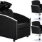 Set Profesionist Spălare Păr Cruz + 2 Scaune Coafor Hidraulice cu Accesorii Bol Ceramic