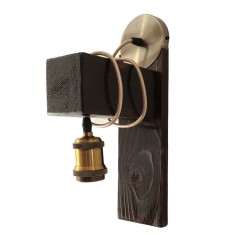 Lampa de perete din lemn ars &ndash; design rustic-industrial, handmade