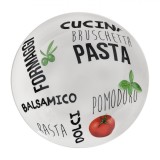 Farfurie Paste, Model Litere, Multicolor, Porțelan, Diametru 20cm, Ad&acirc;ncime 4.8cm, Oem