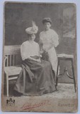 Fotografie de epoca, tip CDV, 2 femei, Liederheffert