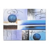 Tablou gigant abstract pictat manual birou, living, Calatorie prin spatiu, 120x90cm ulei pe panza in relief efect 3D, gata de expus pe perete