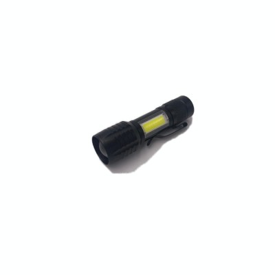Lanterna cu incarcare USB, doua LEDuri, negru, reglabila, aluminiu, 9x2.5x2 cm foto