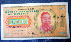 Katanga ?? Moise Tshombe ?? 100 Francs ? 1960 ? P-8a foto