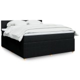 Cumpara ieftin Gossi pat box spring cu saltea, negru, 180x200 cm, catifea