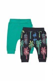 Cumpara ieftin Set de 2 perechi de pantaloni Palmieri pentru bebelusi, Tongs baby (Culoare: Verde, Marime: 6-9 luni)