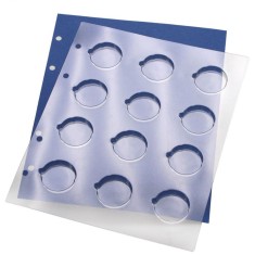 TOPset Folie blister si carton albastru pentru monede de 2 euro in capsule