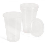 Set Pahare Plastic, 350ml, Capacitate 0,35L, Transparent, 25 Bucăți, Oem