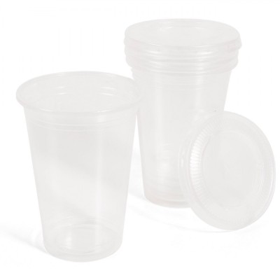 Set Pahare Plastic, 350ml, Capacitate 0,35L, Transparent, 25 Bucăți foto