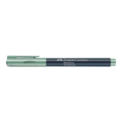 Marker Verde Permanent Faber-Castell Metallics Marker, Varf Rotund 1-5 mm, Markere Permanente Verzi Faber Castell, Marker Desen Sticla si Plastic, Mar foto