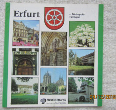 Erfurt Metropola Turingiea Germania,Republica Democrata.Pliant turistic &amp;#039;70-&amp;#039;80 foto