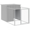 Cusca pentru caini cu imprejmuire gri deschis 110x201x110 cm otel galvanizat