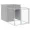 Cusca pentru caini cu imprejmuire gri deschis 110x201x110 cm otel galvanizat