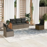 Gossi set canapea de gradina cu perne, 5 piese, gri, poliratan