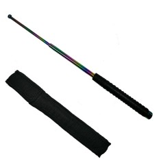 Baston telescopic din otel, rainbow, 66 cm, 3 sectiuni, husa cadou