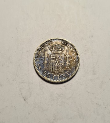 Spania 50 Centimos 1904 Aunc Piesa de Colectie foto