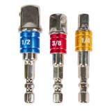 Set adaptoare chei tubulare, 1 / 2&quot;, 3 / 8&quot;, 1 / 4&quot;, 3 elemente, Topmaster 330312