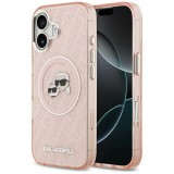 Husa MagSafe pentru Apple iPhone 17, Karl Lagerfeld, IML Glitter Karl &amp; Choupette`s Heads, Roz