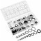 Set 225 de garnituri O-ring, cauciuc, 18 dimensiuni, negru