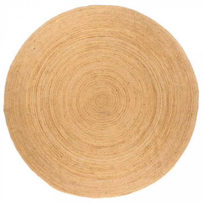 Covor din iută &icirc;mpletită, 180 cm, rotund