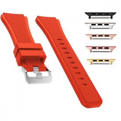 Curea silicon compatibila Apple Watch 9|8|7|6|5|4|3|2|1 Series, 49mm|45mm|44mm|42mm, Portocaliu foto
