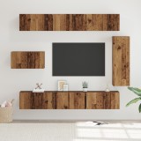 vidaXL Set comodă TV 8 pcs Lemn vechi 30.5 x 30 x 90 cm Lemn compozit