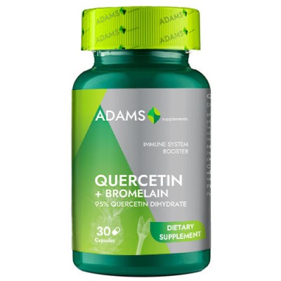 Quercetina 500 miligrame cu Bromelaina 30 capsule Adams foto