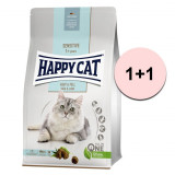 Cumpara ieftin Happy Cat Sensitive Haut &amp;amp; Fell / piele &amp;amp; blană 1,3 kg 1+1 GRATUIT