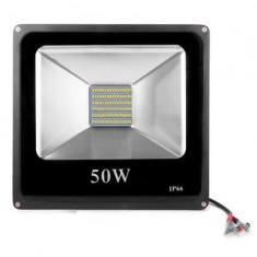 Proiector led exterior 50w, 12V, 50W, Clasa A, cleme pentru alimentare, Negru foto