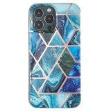 Husa protectie Flippy compatibila cu Samsung Galaxy A32 5G Soft IMD TPU Marble Geometric Albastru