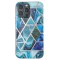 Husa protectie Flippy compatibila cu Samsung Galaxy A72 Soft IMD TPU Marble Geometric Albastru