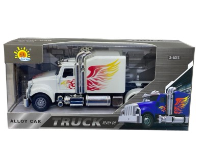 Macheta Cap tractor tir american alb cu sunet si lumini foto