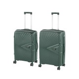 Set 2 Valize Leziter TraveLux Endure IV, Verde, PP, TSA, 4 Roti Duble, Mediu/Mare