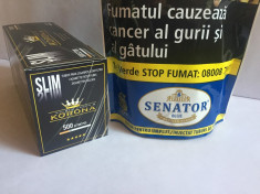 Tutun Senator Blue Volume 135g + Tuburi Korona Slim 500 foto