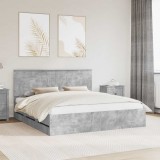 vidaXL Cadru de pat Gri din beton 200 x 200 cm Lemn Ingineresc 3409429