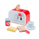 Joc de Rol la Mic Dejun - Set cu toaster din lemn, New Classic Toys