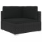 vidaXL Scaun modular de colț, 1 buc., negru, poliratan, cu perne