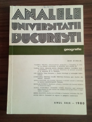 Analele universității București - Geografie 1980 foto