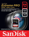 Cumpara ieftin Card memorie Sandisk Extreme Pro SDXC, 64GB, Clasa 10, U3