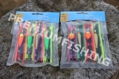 Set 8 Linii Legate Cu ac Pluta Balsa Plumb Complete Pentru Undita Crap Caras foto