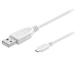 Cablu USB 2.0 USB A la USB B Micro 1.8m Alb