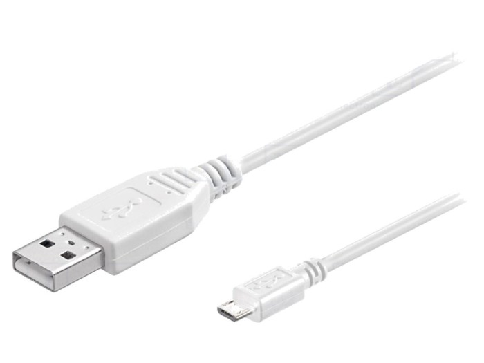 Cablu USB 2.0 A la Micro B 5m Alb