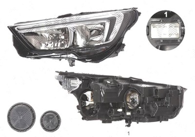 Far Opel Crossland X, 03.2017-, fata, Stanga, cu LED daytime running light; H7+H7; electric; cu motor; cu becuri; foto