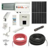 Kit complet fotovoltaic ON-GRID cu invertor 5KW SOLAX si panouri solare LONGI 12x410W, smart meter, sistem prindere pe tigla/tabla