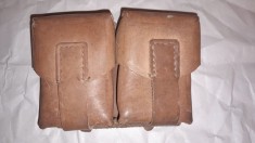Cartusiera dubla din piele originala ptr. pusca Mauser Kar 98K ,ZB 24 ,VZ 24 ,colectie,razboi,Armata Romana,Wehrmacht,Waffen SS,WW2,surplus militar #2