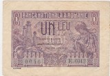 Bancnotă Rom&acirc;nia 1 leu 28 octombrie 1937, seria E.0012, număr 0046