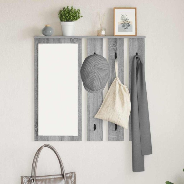 vidaXL Răcător de paltoane montat pe perete sonoma gri 84 x 10 x 80 cm 874496