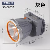 LED Headlamp Outdoor Fishing Head-mounted Searchlight USB Rechargeable Mountaineering Camping Waterproof Mining Lamp - Color: 68 Heads Gray, Flippy